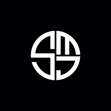 SMJ logosu SMJ simgesi SMJ monogram SMJ harf minimalist daire düz modern logo tasarımı