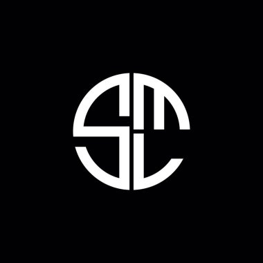 SML logosu SML simgesi SML monogram SML harf minimalist daire düz modern logo tasarımı
