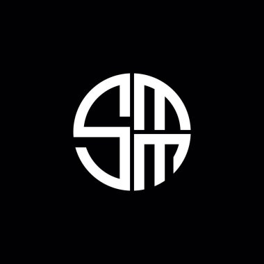 SMM logosu SMM simgesi SMM monogram SMM harfi minimalist daire düz modern soyut logo tasarımı
