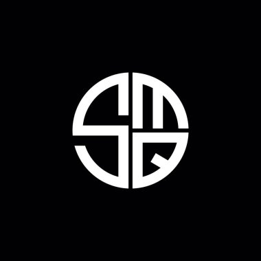 SMQ logosu SMQ simgesi SMQ monogram SMQ harfi minimalist daire düz modern soyut logo tasarımı