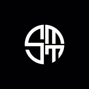 SMT logo SMT simgesi SMT monogram SMT harf minimalist daire düz modern logo tasarımı