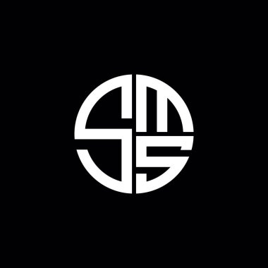SMS logo SMS simgesi SMS monogram SMS harf minimalist daire düz modern soyut logo tasarımı