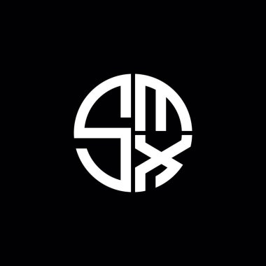 SMX logosu SMX simgesi SMX monogram SMX harf minimalist daire düz modern logo tasarımı