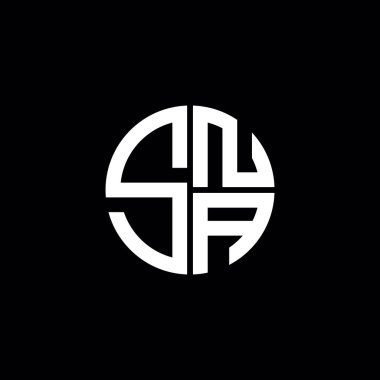SNA logo SNA simgesi SNA monogram SNA harf minimalist daire düz modern soyut logo tasarımı