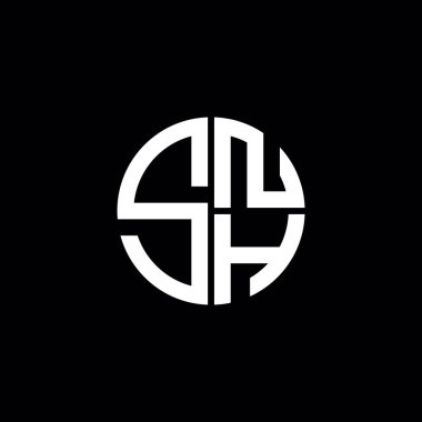 SNH logosu SNH simgesi SNH monogram SNH harf minimalist daire düz modern soyut logo tasarımı