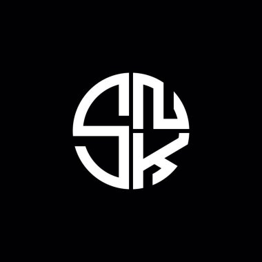 SNK logosu SNK simgesi SNK monogram SNK harf minimalist daire düz modern logo tasarımı