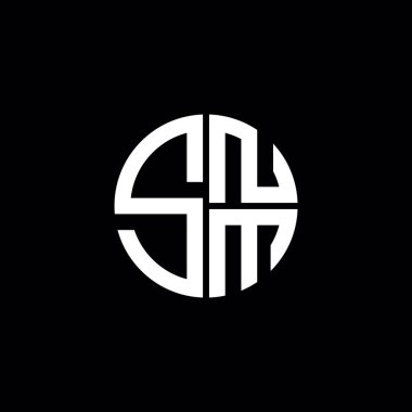 SNM logosu SNM simgesi SNM harfli minimalist daire düz modern soyut logo tasarımı