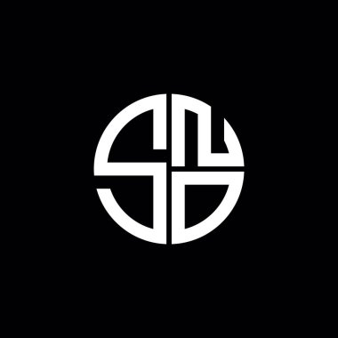 SNO logo SNO simgesi SNO monogram SNO harf minimalist daire düz modern soyut logo tasarımı