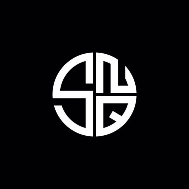 SNQ logosu SNQ simgesi SNQ monogramı SNQ harfi minimalist daire düz modern soyut logo tasarımı