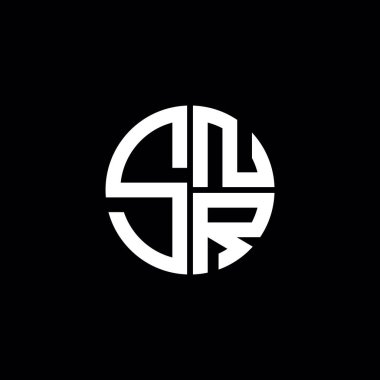 SNR logosu SNR monogramı SNR harfi minimalist daire düz modern soyut logo tasarımı