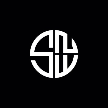 SNW logosu SNW simgesi SNW monogram SNW harf minimalist daire düz modern logo tasarımı