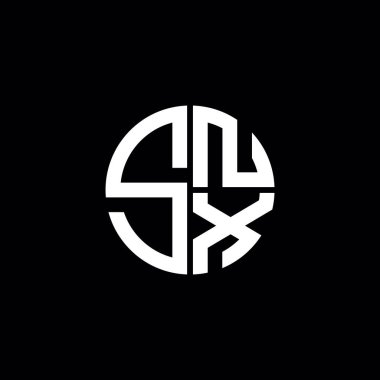 SNX logosu SNX simgesi SNX monogram SNX harf minimalist daire düz modern logo tasarımı