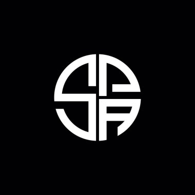 SPA logosu SPA simgesi SPA monogramı SPA harfi minimalist daire düz modern soyut logo tasarımı
