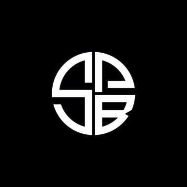 SPB logo SPB simgesi SPB monogram SPB harfi minimalist daire düz modern soyut logo tasarımı