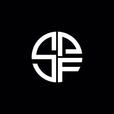 SPF logosu SPF monogramı SPF harfi minimalist daire düz modern soyut logo tasarımı