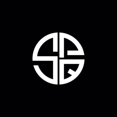 SPQ logo simgesi SPQ monogramı SPQ harfi minimalist daire düz modern soyut logo tasarımı