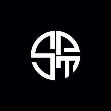 SPT logosu SPT monogramı SPT harfi minimalist daire düz modern soyut logo tasarımı