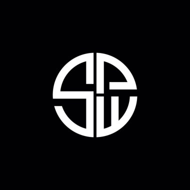 SPW logo SPW simgesi SPW monogram SPW harf minimalist daire düz modern soyut logo tasarımı