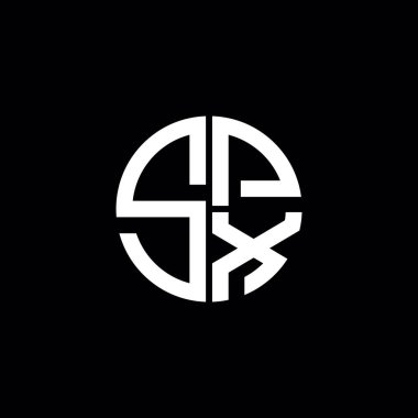 SPX logo SPX simgesi SPX monogram SPX harf minimalist daire düz modern soyut logo tasarımı