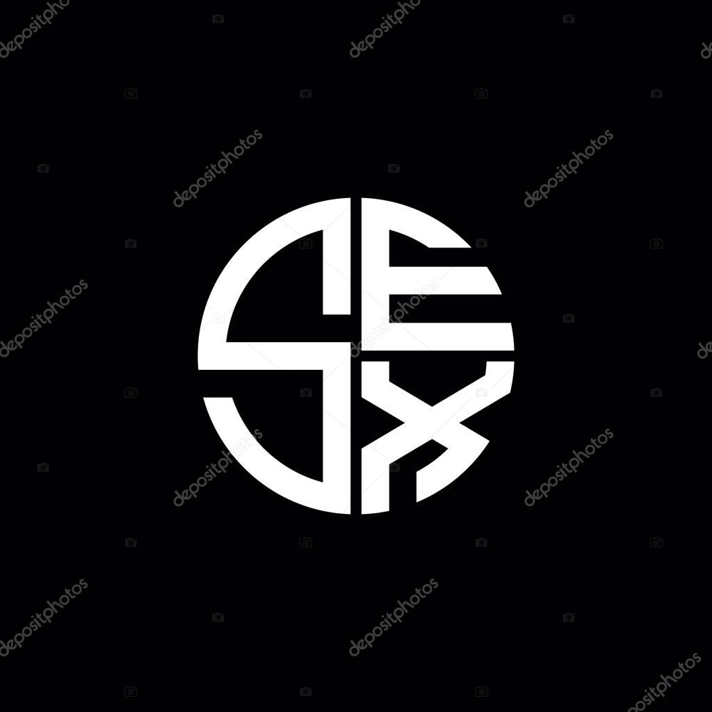 SEX logo SEX icon SEX monogram SEX letter minimalist Circle flat Unique modern abstract logo design