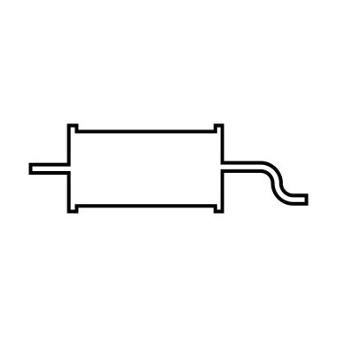 Egzoz susturucu simgesi illüstrasyon unsuru tasarımı