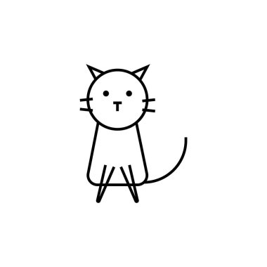 kedi simgesi illüstrasyon element tasarımı