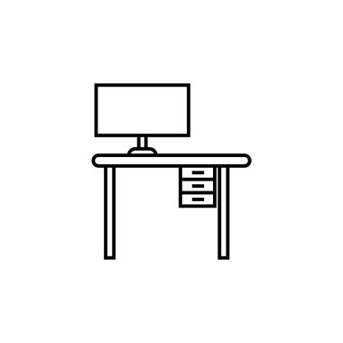 ofis masa simgesi illüstrasyon ögesi tasarımı