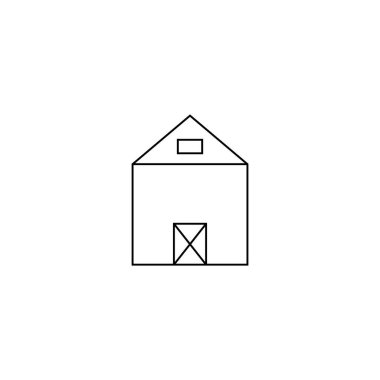 Tavuk kümesi simgesi illüstrasyon element tasarımı