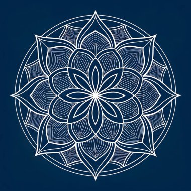 Mavi arkaplanda mandala desenleri