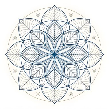 Beyaz arkaplanda vektör yuvarlak mandala.