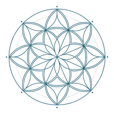 mandala simgesi, vektör illüstrasyonu.