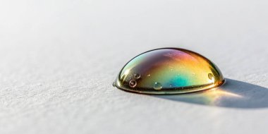 Güneşin arka planında renkli bir su damlası