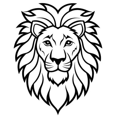 Aslan kafalı. Aslan surat. vektör illüstrasyonu