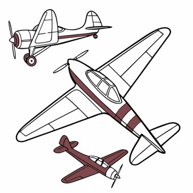 beyaz zemin üzerinde bir uçak çizimi