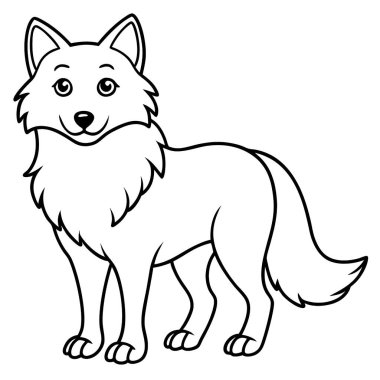 Beyaz arkaplanda çizgi film köpeğinin vektör çizimi