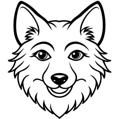 vektör siyah bir kurt başı