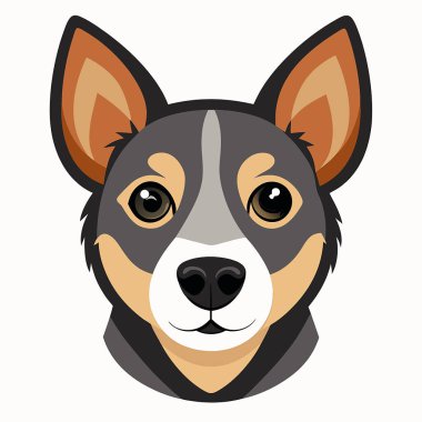 şirin köpek suratlı çizgi film vektör çizimi tasarımı