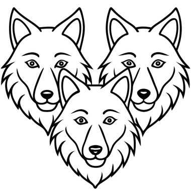 Husky ve dog vektör çizimi