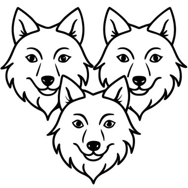 İri kurt çizgi filminin vektör çizimi.