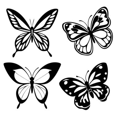 vektör set kelebek