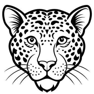Vektör leopar başı. hayvan yüzü.