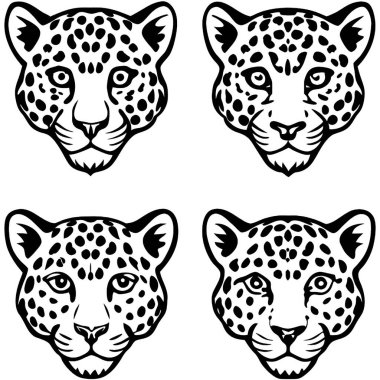 Leopar vektör logo tasarım şablonu. Vahşi hayvan logosu.