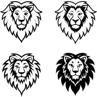 aslan başı vektör illüstrasyonu