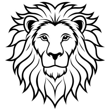 Aslan başı, vektör çizimi