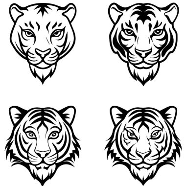 Kaplan baş vektör çizimi tasarımı