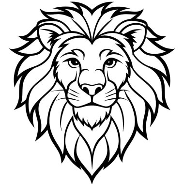 Aslan başı, vektör çizimi