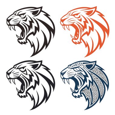 Kaplan maskotu logo tasarım vektörü