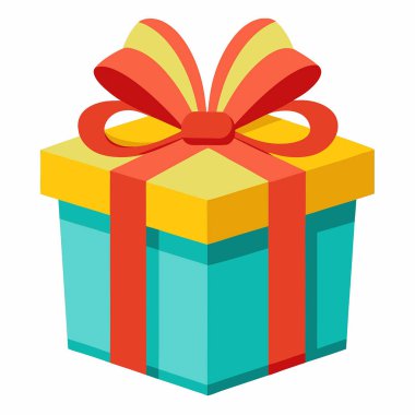 Hediye kutusu simgesi, düz stil