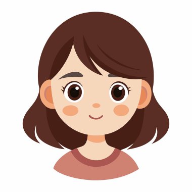 Genç kız gülümseyen ikon