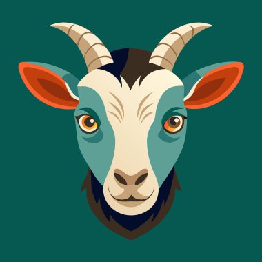 Uzun boynuzlu keçi kafası.